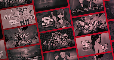 Grid of thumbnails for games on Netflix