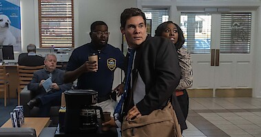 Lil Rel Howery as Tyree, Adam DeVine as Owen Browning in 'The Out-Laws'.
