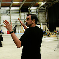 Director Bobby Boermans on the set of 'iHostage'