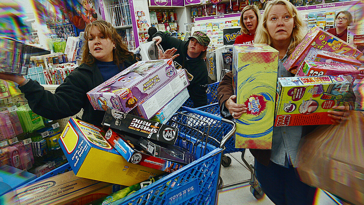 Instream still from 'Buy Now: The Shopping Conspiracy'.