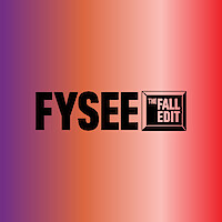 The FYSEE The Fall Edit logo on top of a gradient going from purple to orange to red