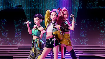 May Hong as Mira, Arden Cho as Rumi, and Ji-young Yoo as Zoey in 'Kpop Demon Hunters'
