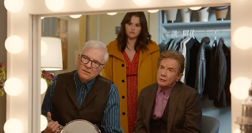 Steve Martin, Selena Gomez and Martin Short during the SAG Awards cold open