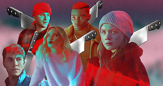 An image of the Kitz cast with knives in each cast member
