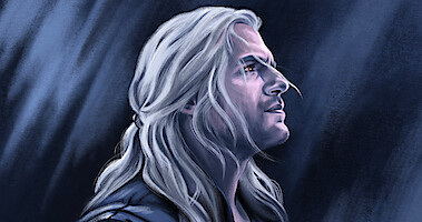 Illustration of Henry Cavill as Geralt in The Witcher 3