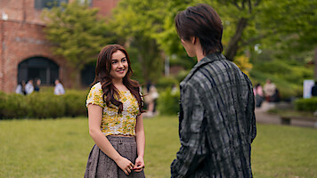 XO, Kitty. (L to R) Anna Cathcart as Kitty Song Covey, Sang Heon Lee as Min Ho Moon in episode 302 of XO, Kitty. Cr. Youngsol Park/Netflix © 2026