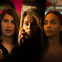 Karla Sofía Gascón, Zoe Saldaña, and Selena Gomez in Emilia Pérez