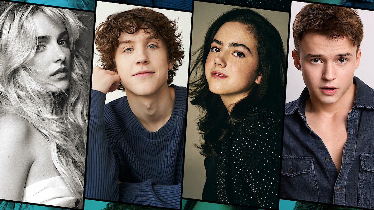 Headshots of Mckenna Grace, Tanner Hagen, Abby Ryder Fortson, and Maxwell Jenkins