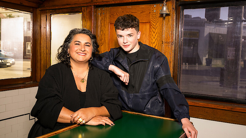 Casting Director Shaheen Baig, Owen Cooper of Adolescence photographed on May 27th at FYSEE 2025 in Los Angeles