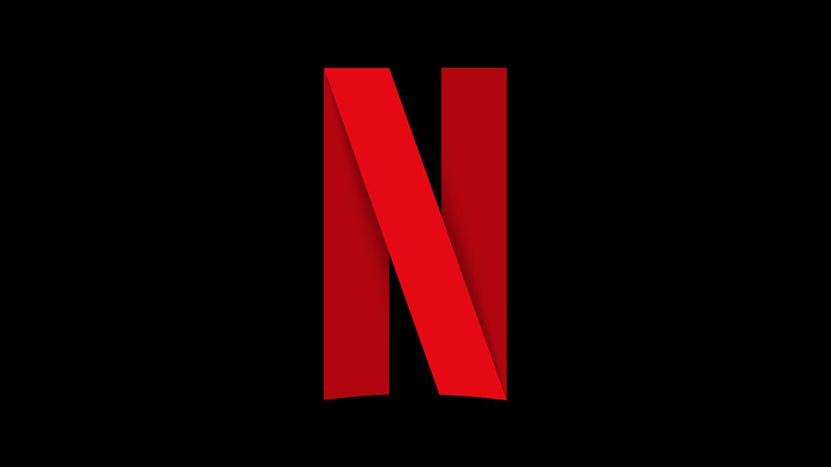 Large red letter "N" logo centered on a solid black background, representing the Netflix brand.