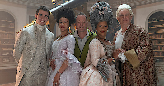 Corey Mylchreest, India Amarteifio, Tom Verica, Golda Rosheuvel and James Fleet