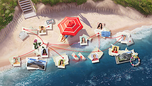 Illustrative artwork for the mobile game 'Netflix Stories: A Perfect Couple'.