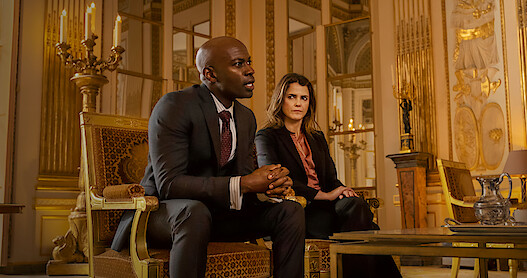 David Gyasi and Keri Russell in 'The Diplomat' Season 1.