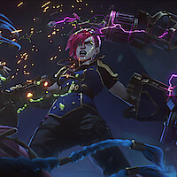 Ella Purnell as Jinx and Hailee Steinfeld as Vi battle each other in Season 2 of 'Arcane'