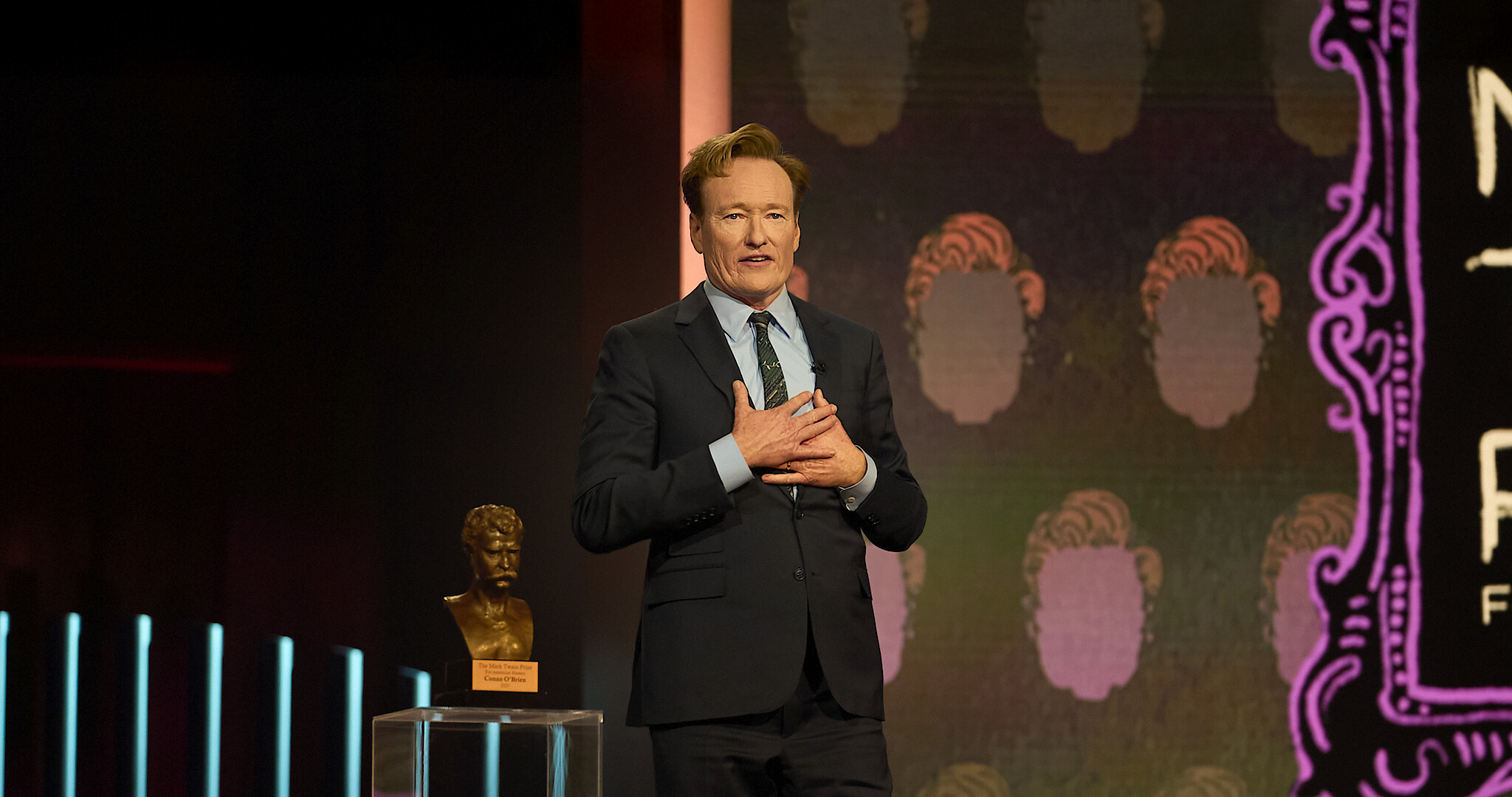 Conan O'Brien on stage at The Kennedy Center
