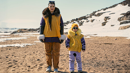 Anna Lambe as Siaja and Keira Cooper as Bun in 'North of North'.