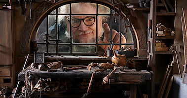 Guillermo del Toro peaking through the windows