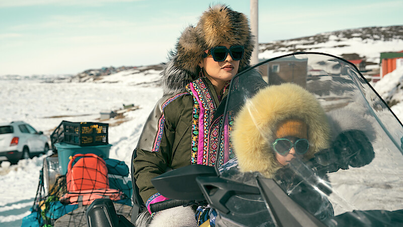 Anna Lambe as Siaja and Keira Cooper as Bun in 'North of North'.