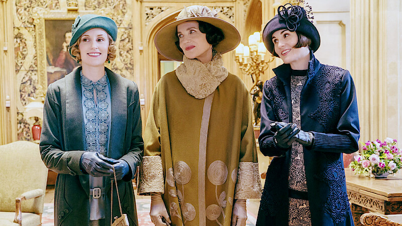 Laura Carmichael, Elizabeth McGovern, and Michelle Dockery in 'Downton Abbey'.