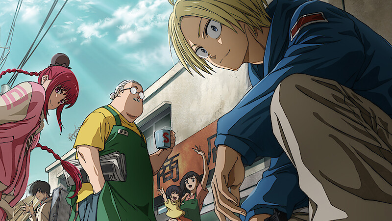 Characters from 'SAKAMOTO DAYS' gather on a street