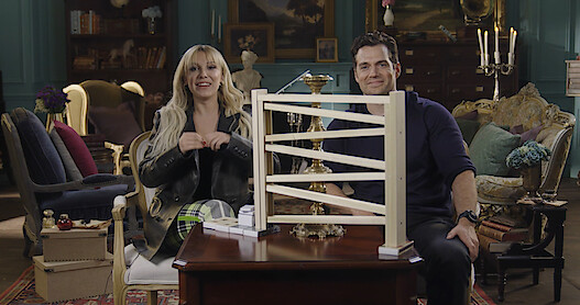 Henry Cavill and Millie Bobby Brown Sitting