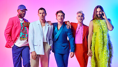 Queer Eye. (L to R) Karamo Brown, Antoni Porowski, Jeremiah Brent, Tan France, and Jonathan Van Ness.