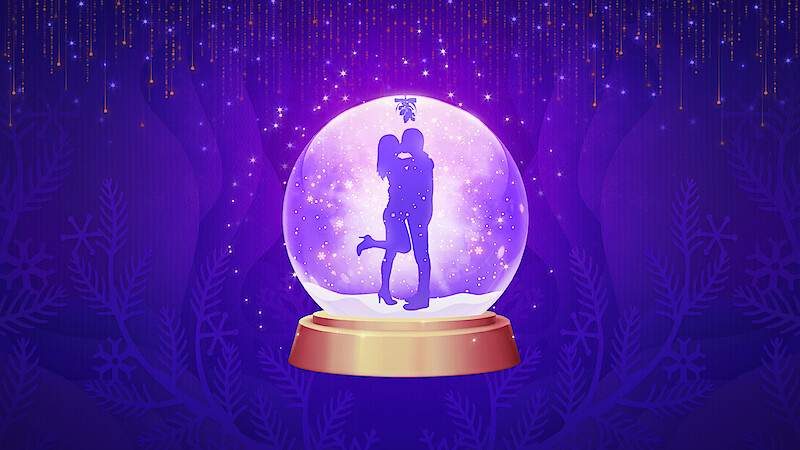 Illustrative game art for the mobile game 'Netflix Stories: Love Is Blind, Winter Kiss'.