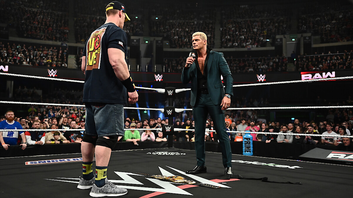  John Cena and Cody Rhodes in the ring