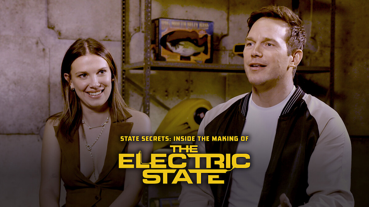 Millie Bobby Brown and Chris Pratt in Episode 1 of the podcast, 'State Secrets: Inside the Making of the Electric State'