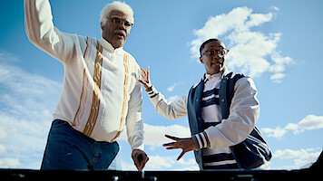 Joe’s College Road Trip. (L-R) Tyler Perry as Joe and Jermaine Harris as B.J. in Joe’s College Road Trip. Cr. Perry Well Films 2/Courtesy Netflix