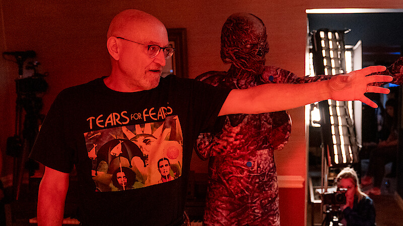 Director Frank Darabont and Vecna behind-the-scenes of 'Stranger Things 5'