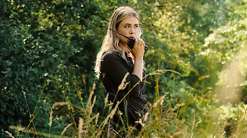 Melissa Roxburgh as Bex Henderson in 'The Hunting Party.'