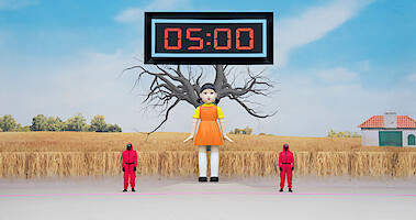 'Squid Game: The Challenge' Red Light, Green Light challenge. 