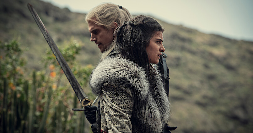 Henry Cavill as Geralt of Rivia and Anya Chalotra as Yennefer of Vengerberg in Season 1 of 'The Witcher'.