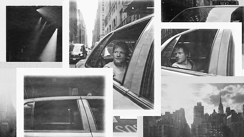Collage of black and white photos featuring a pensive person in a taxi, urban city scenes, dramatic lighting, and skyline views, capturing a reflective and moody atmosphere in a bustling metropolitan environment.
