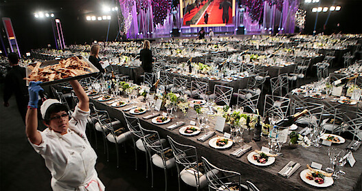 Empty tables at the 2021 SAG Awards.