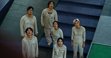 Contestants gather in the trailer for 'The 8 Show.' 