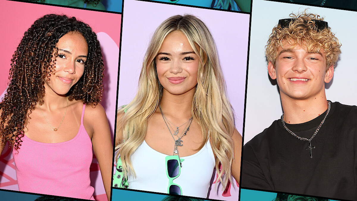 Three young people posing separately against vibrant backgrounds, dressed in casual summer outfits, smiling at the camera with relaxed, friendly expressions in a studio or event setting.