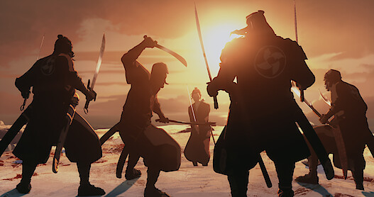 The Blue Eye Samurai faces off against many foes in 'Blue Eye Samurai.'