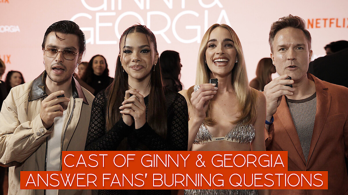 Still of Felix Mallard, Antonia Gentry, Brianne Howey and Scott Porter with "Cast Answer Fans' Burning Questions" text.