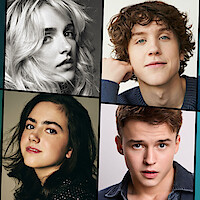 Headshots of Mckenna Grace, Tanner Hagen, Abby Ryder Fortson, and Maxwell Jenkins