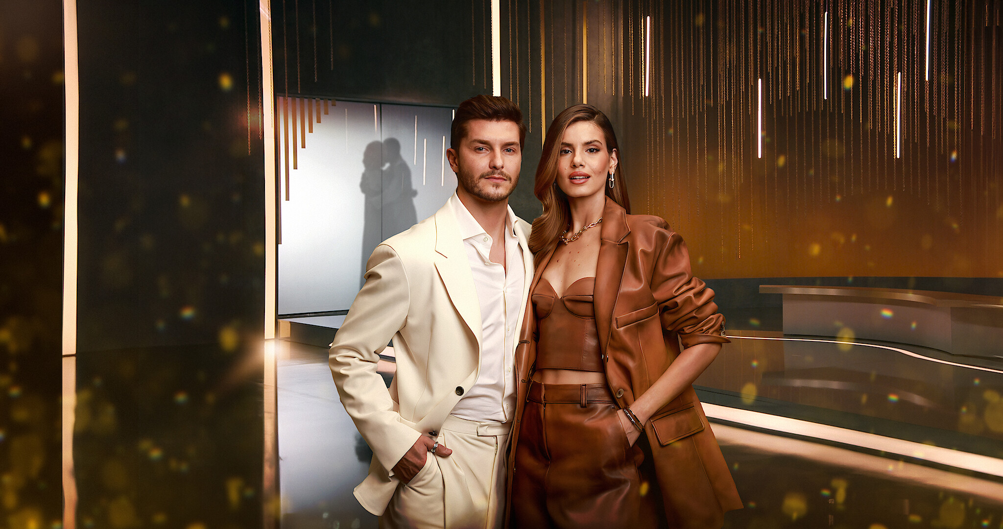 The hosts of Love is Blind Brazil Season 5