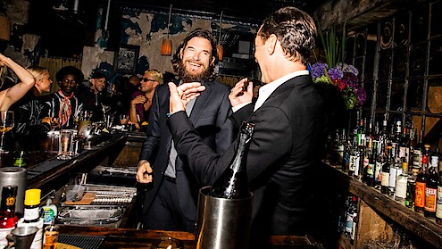 Jason Bateman and Jude Law celebrate 'Black Rabbit.'