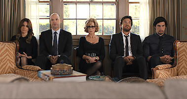 Tina Fey, Corey Stoll, Jane Fonda, Jason Bateman and Adam Driver in a still shot from the 2014 film 'This Is Where I Leave You'