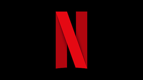 Large red letter "N" logo centered on a solid black background, representing the Netflix brand.