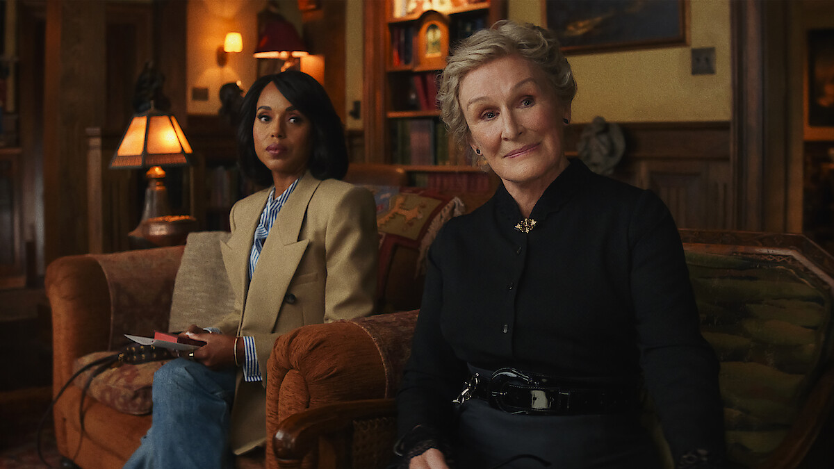 Back In Action. Glenn Close as Ginny in Back In Action. Cr. John Wilson/Netflix © 2024.