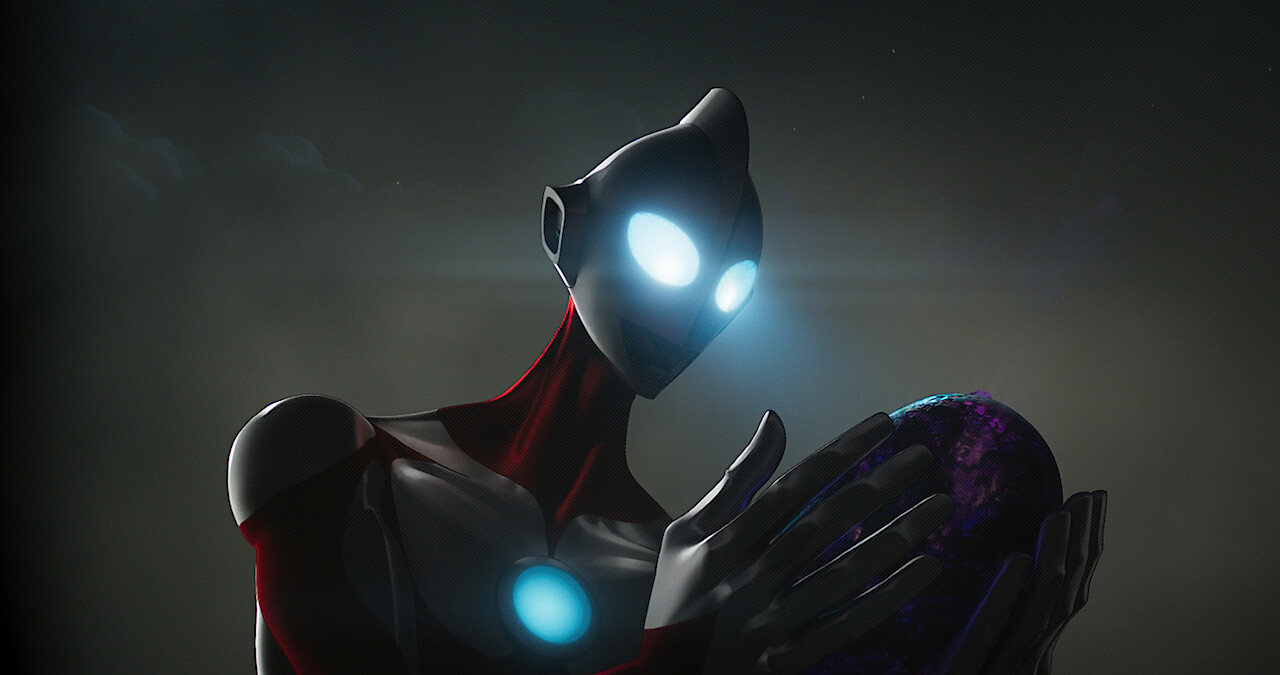 Ultraman holding something in his hands