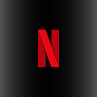 Red Netflix letter "N" logo centered on a black gradient background, representing the Netflix logo.