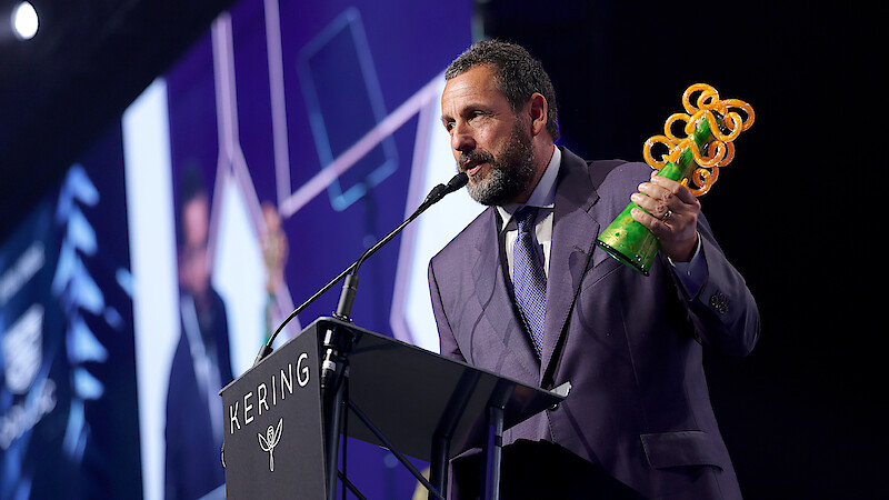 Adam Sandler accepts the Chairman’s Award onstage during the 37th Annual Palm Springs International Film Awards at Palm Springs Convention Center on January 03, 2026 in Palm Springs, California.
