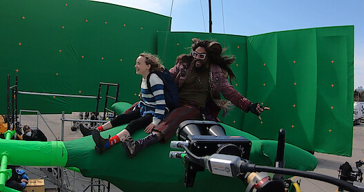 ‘Slumberland’ Stars Jason Momoa & Marlow Barkley Run Wild On-Set